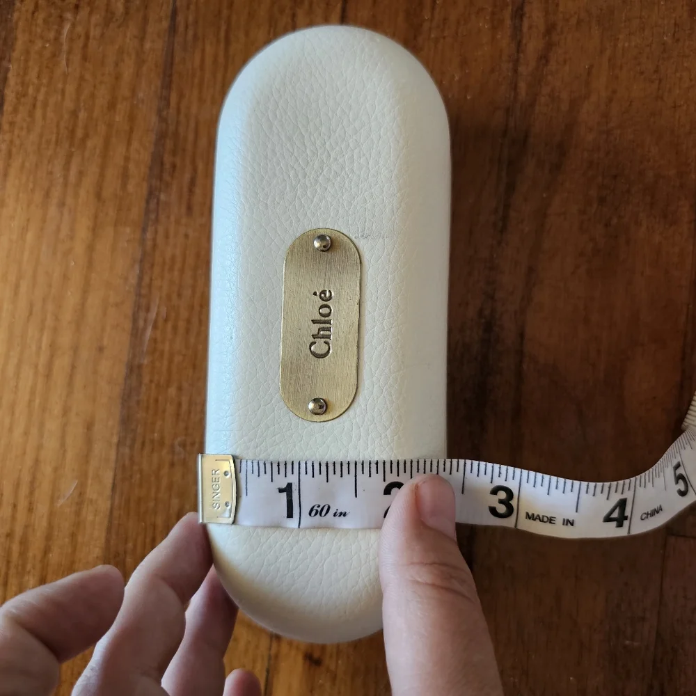 Chloé Eyewear Case with Logo Plaque White‎ Leather Hard Case